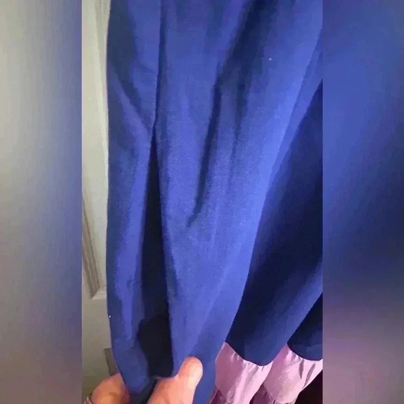 💜”Ava & Viv” Colorblock Tiered Maxi Dress Back w/ Pockets Tie Closure Size X💙 - Picture 5 of 11